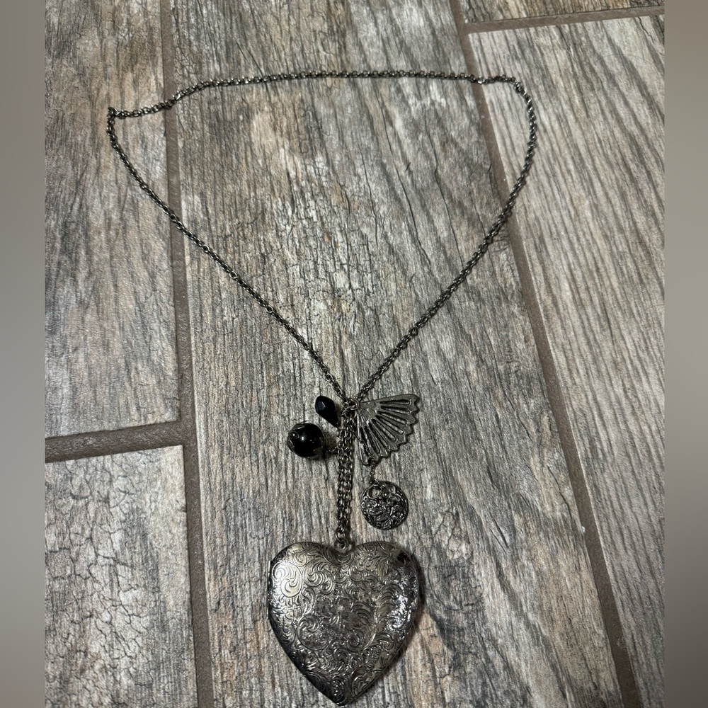 Vintage Large Heart Locket Necklace